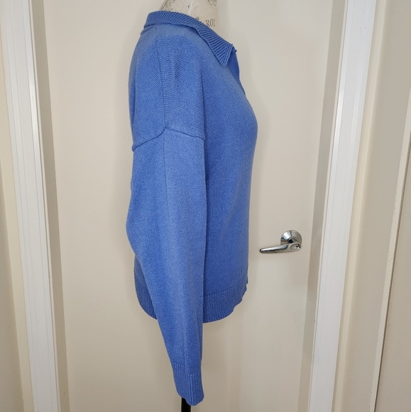 Zara blue knit polo sweater - Picture 4 of 11